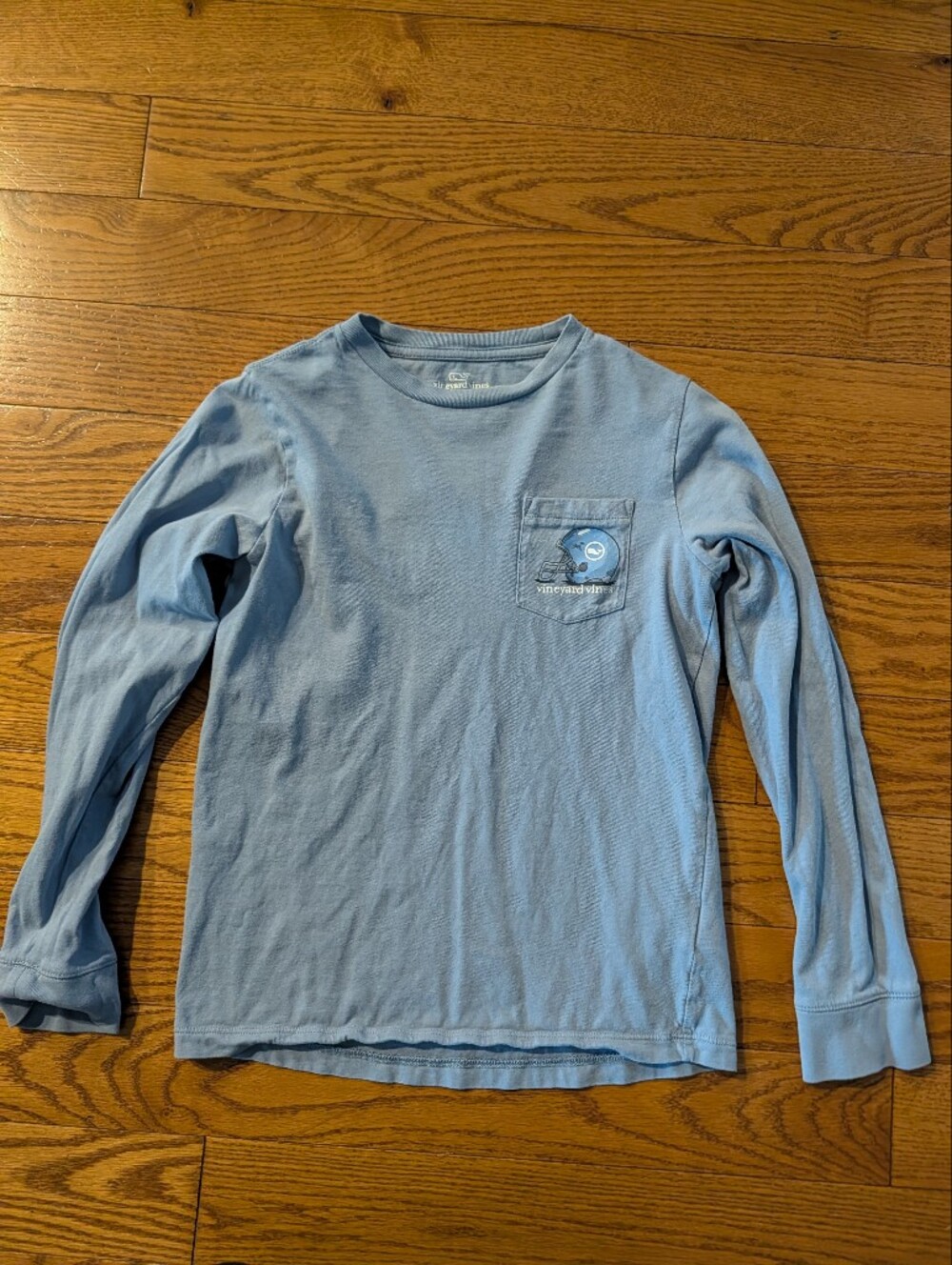 Vineyard Vines Light Blue Long-Sleeve Pocket Tee for Kids